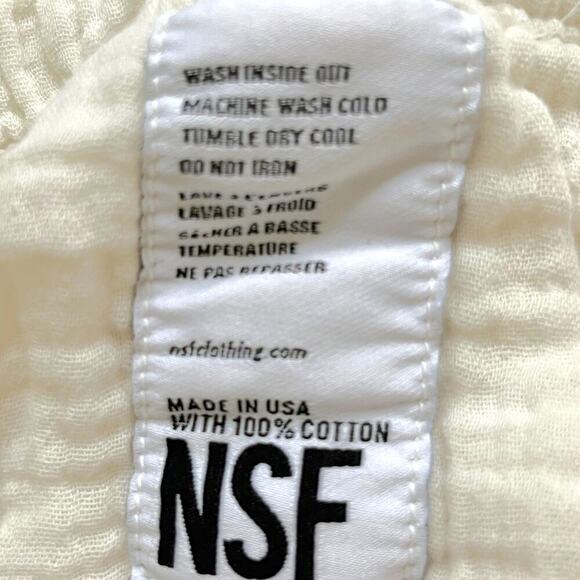 NSF Cotton Muslin‎ Drop Crotch Straight Leg Shailey Pants White Womens XL NWT - Picture 11 of 11